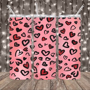 Hearts Tumbler, Sublimated Stainless Steel 20 oz Tumbler