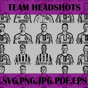 Brighton-and-Hove-Albion Squad Team players Headshots Football Soccer 2022 2023 .svg .png .eps vector files