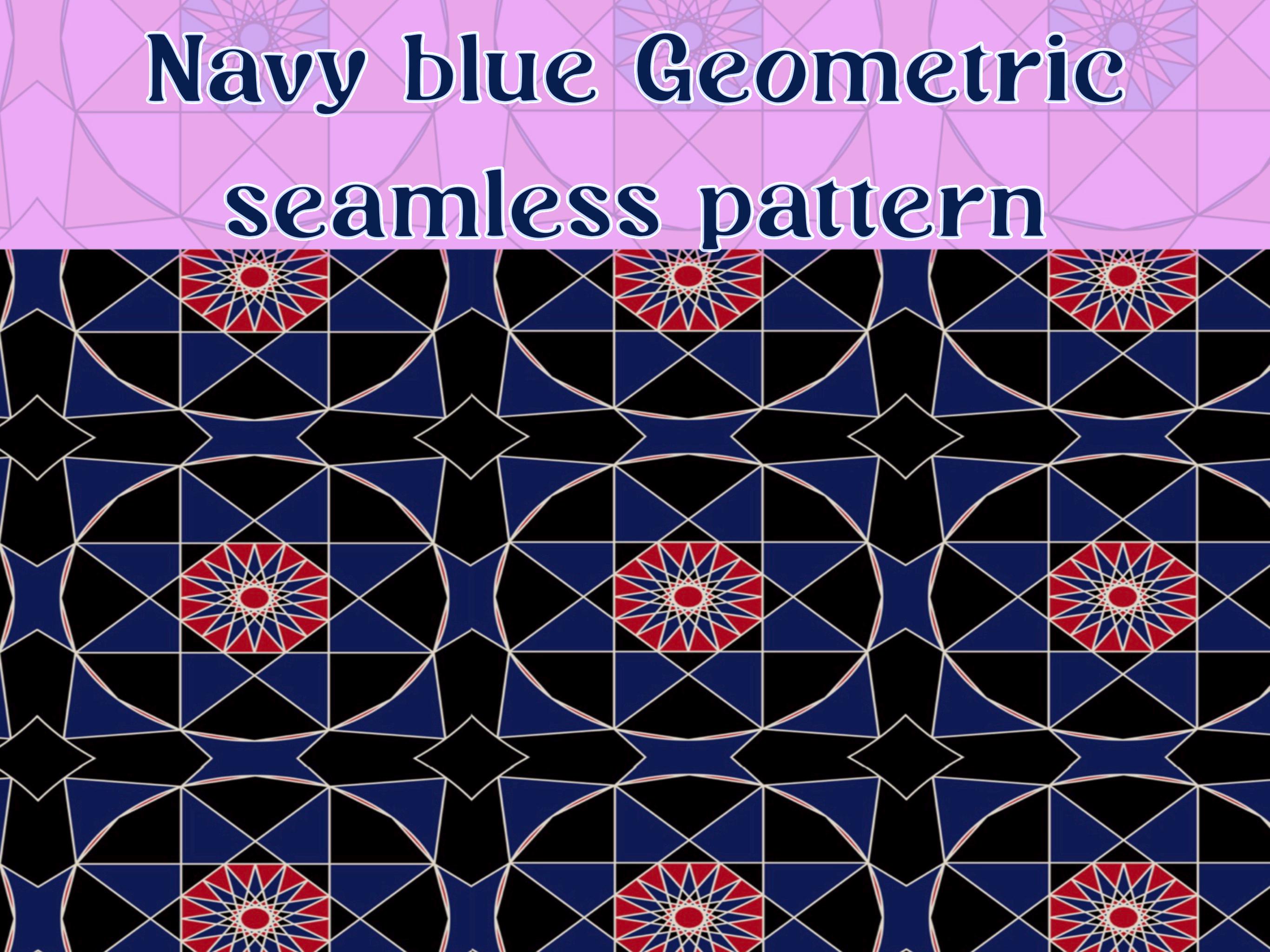 Navy Blue Seamless Geometric Pattern , Seamless Pattern , Digital File ...