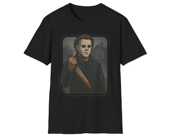 Camiseta de terror de asesino silencioso: gráfico desgastado, disfraz de Halloween