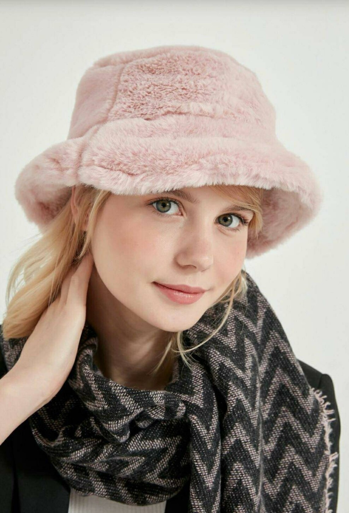 Bucket Hat Soft Fur Bucket Hat Sweet Pink Bucket Hat Faux Fur | Etsy