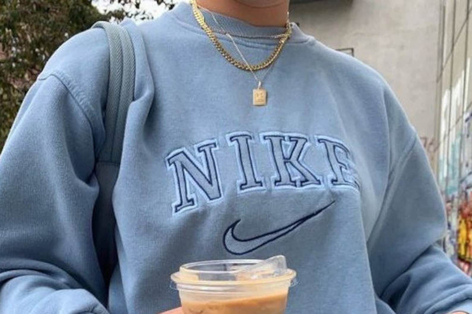 vintage nike spellout sweatshirt off white