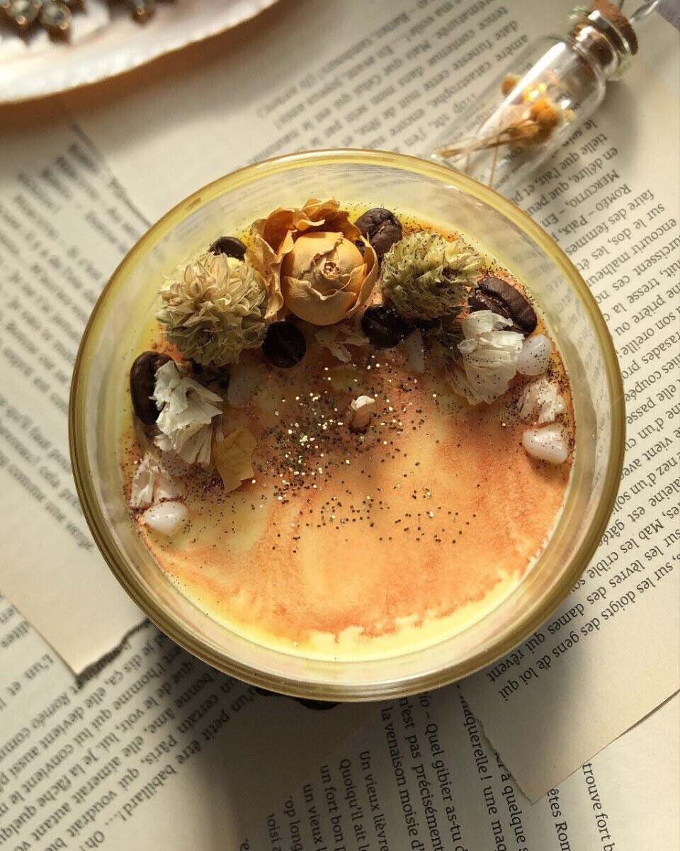 Bougie Artisanale Crystal Candles Parfum Miel et Cappuccino