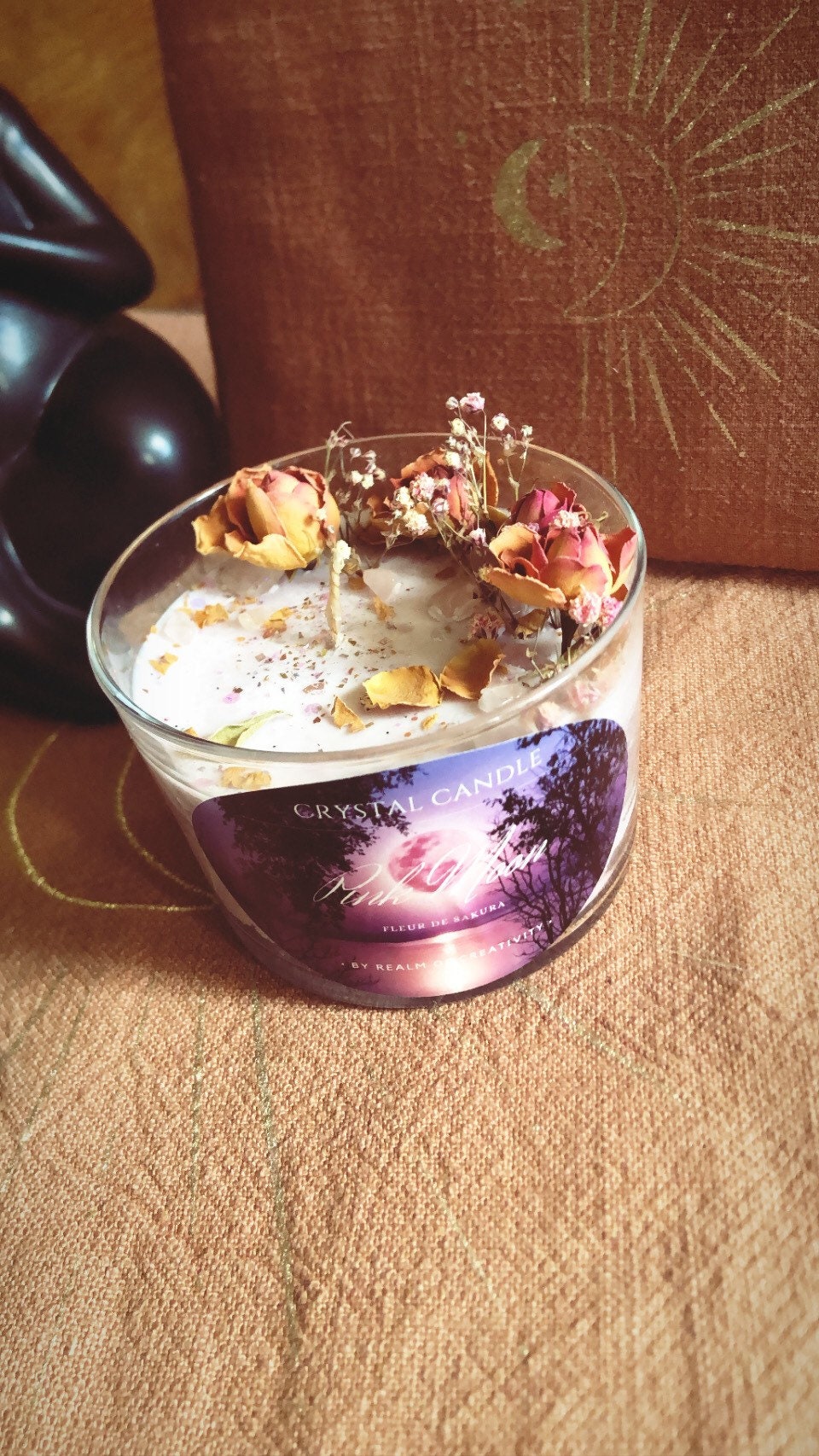 Bougie Artisanale/Crystal Candle Fleurs de Sakura