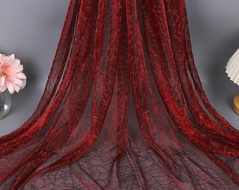 Glitter Spider Web Mesh Tulle Fabric: Halloween Cosplay Dresses Garments Material, Stage Wall Decor