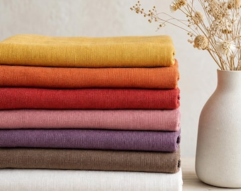 100%Linen Fabric By The Yard: Solid Color, Dresses Sewing Craft Material, Curtain Upholstery Fabric