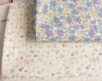Retro Floral Plaid Jacquard Cotton Fabric: Dresses Garments Sewing Material, Doll Clothes Craft Fabric