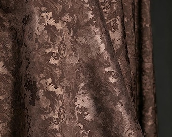 Retro Floral Jacquard Fabric: Lightweight Soft Textured Satin, Dresses Garments Sewing Craft Material