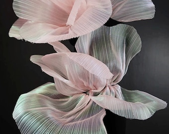Multicolor Pleated Organza Fabric: DIY Sewing Craft Material, Fashion Fabric, Stage Decor