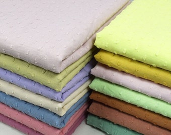 Swiss Dot Cotton Fabric, Solid Color Cotton Fabric By The Yard, Cotton Jacquard By The Yard, Dresses Fabric, Shirt Fabric