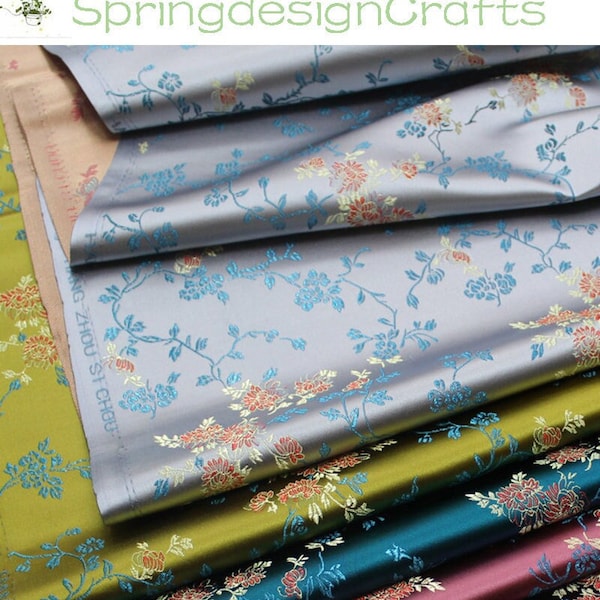 Stof met bloemenbrokaat: veelkleurige bloemenjacquard, naaimateriaal in Chinese stijl, bekledingsstof