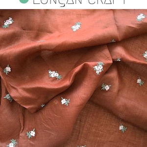 Embroidered Floral Ramie Fabric: Soft Spring/Summer Dress Material