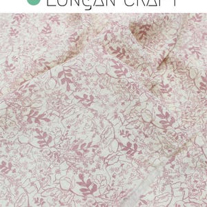 Floral Cotton Gauze Fabric: Retro Flower Print, Crinkled Muslin Crepe, Swaddling Blanket Material