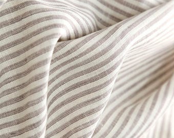 Stripe 100%Linen Fabric By The Yard: Garments Dresses Trousers Curtain Sewing Craft Upholstery Material
