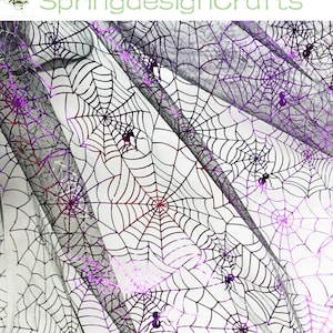Spider Web Tulle Fabric: Multicolor Halloween Cosplay Sewing Material