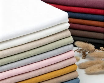Stonewashed Linen Fabric By The Yard: 100% Flax Linen, Shirt Garments Sewing Craft Upholstery Material
