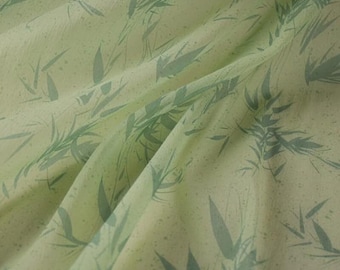 Chinoiserie Bamboo Printed Organza Fabric: Thin Tulle, Dresses Blouse Garments Sewing Craft Material