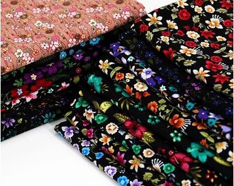 Floral Corduroy Fabric, Print Flowers 100% Pure Cotton 21 Wale Thin Corduroy, DIY Clothes Dresses Sewing Material, Home Decoration Fabric