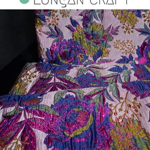 3D Flower Jacquard Fabric: Textured Polyester Sewing Material, Stage Wedding Upholstery Fabric