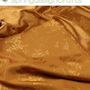 Floral Jacquard Satin Fabric: Chinese Brocade, DIY Sewing Craft Upholstery Material