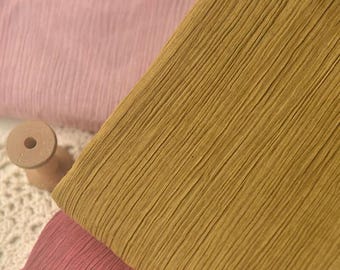 Crinkle Cotton Linen Fabric: Retro Style DIY Material, Dresses Clothing Fabric, Craft Upholstery