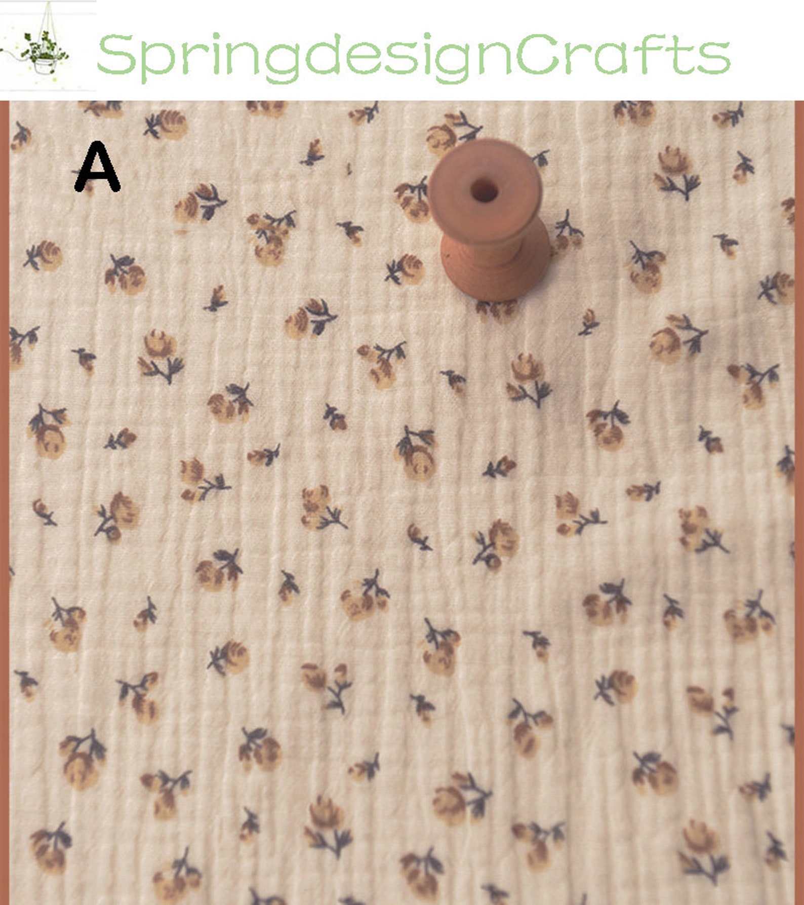 Flower Gauze Fabric Pretty Flower Double Gauze Cotton Fabric Etsy