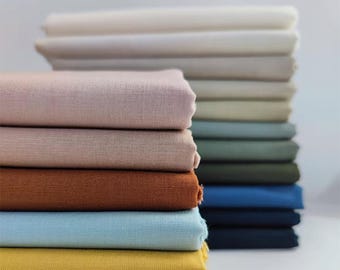 Solid Color Linen Blended Fabric: Dresses Shirt Trousers Garments Sewing Material, Craft Upholstery Fabric