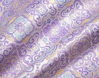 Purple Floral Brocade Fabric: Chinese Style Dresses Sewing Fabric, Chair Curtain Craft Upholstery Material