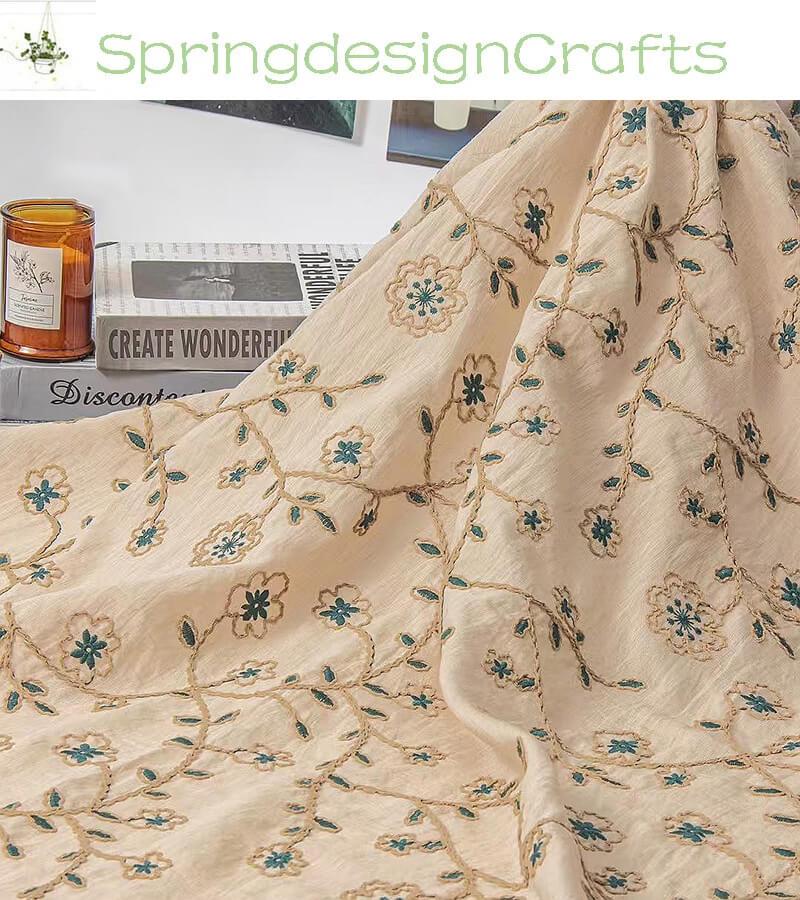 chinese dress ladies White Floral Printed Linen Dress Material