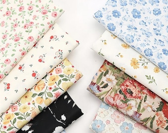 Floral Printed Chiffon Fabric: Pastoral Flowers, Spring Summer Dresses Blouse Garments Sewing Craft Material