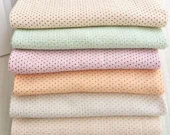 Polka Dots Double Cotton Gauze Fabric: Crinkled Muslin, Dresses Blanket Swaddling Clothes Sewing Material