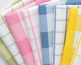 Plaid Polyester Cotton Canvas Fabric: Bags Cushion Tablecloth Duck Fabric, Sewing Craft Upholstery Material
