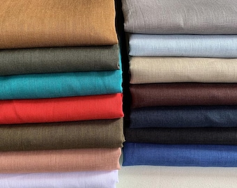 100%Linen Fabric By The Yard: 195gsm Flax, Dresses Shirt Curtain Sewing Craft Upholstery Material