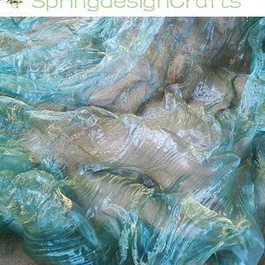 Organza Fabric By The Yard, Gradient Blue Organza Fabric, Dresses Organza Fabric, DIY Material, Wedding Fabric