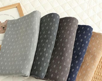 Retro Floral Double Gauze Fabric: Cotton Crinkled Muslin, Baby Swaddling Blanket Sewing Craft Material