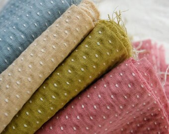 Dot Jacquard Cotton Fabric: Dresses Garments Sewing Material, DIY Doll Clothes Craft Fabric