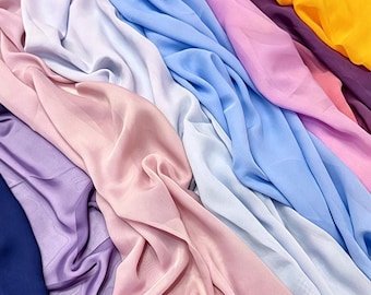 Matte Chiffon Fabric By The Yard: Lightweight Sheer, Bridal Wedding Dresses, Draping Sewing Craft Material