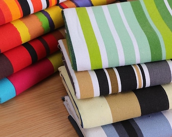 Stripe Canvas Fabric By The Yard: Durable Duck Canvas, Bags Cushion Sewing Craft Upholstery Material
