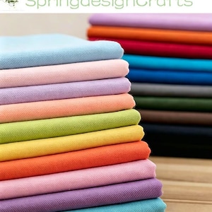 Polyester Cotton Duck Canvas Fabric By The Yard: Solid Color, Bags Upholstery Sewing Craft Material