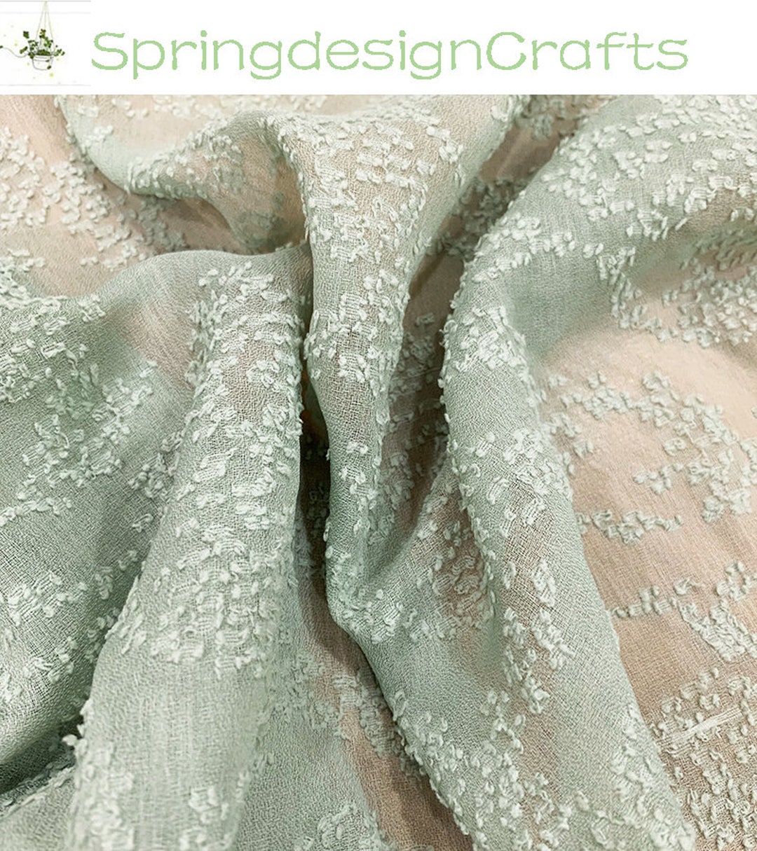 Jacquard Chiffon Fabric, Floral Embroidery Dot Chiffon Fabric, by the