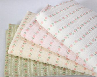 Floral Cotton Gauze Fabric: Multicolor Flower Crinkle Muslin, Swaddling Blanket Material