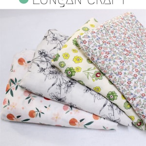 Floral Bamboo Cotton Gauze Fabric: Colorful Flower Muslin, By The Half Yard