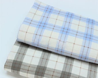 Stripe Plaid Cotton Gauze Fabric: Crinkled Muslin, Soft Crepe (53 inch), Blanket Swaddlin Material