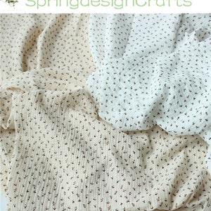 Blumiger Gaze-Stoff, doppelter Baumwoll-Gaze-Stoff mit Blumendruck, geknitterter Baumwollstoff für Baby, DIY-Material, lose Lagerware