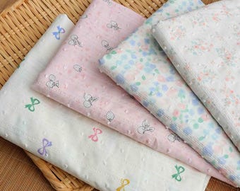 Floral Stripe Jacquard Swiss Dot Cotton Fabric: Blouse Dresses Garments Curtain Sewing Craft Material