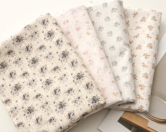 Floral Stripe Dots Jacquard Cotton Fabric: Dresses Garments Sewing Fabric, Curtain Upholstery Craft Material