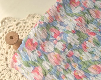 Colorful Flowers Chiffon Fabric: Floral Check, Spring Summer Dresses Blouse Sewing Craft Upholstery Material