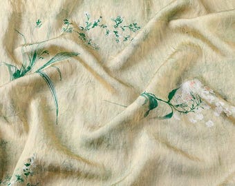 Chinoiserie Floral Print Satin Fabric: Chinese Style, DIY Dresses Blouse Garments Sewing Craft Material
