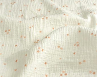 Star Double Cotton Gauze Fabric: Soft Crinkle Muslin, Dresses Pajamas Blanket Swaddling Sewing Material