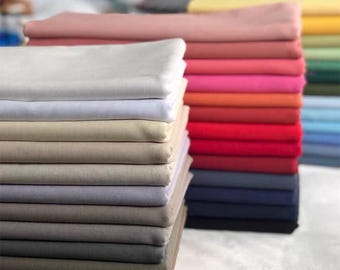 Washed Cotton Linen Fabric By The Yard: Solid Color, Dresses Shirt Garments Sewing Craft Material